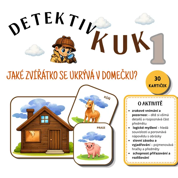 Zvířecí detektiv - uhádneš kdo bydlí v domečku?