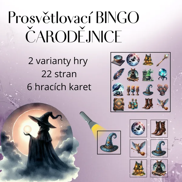 Prosvětlovací BINGO čarodějnice