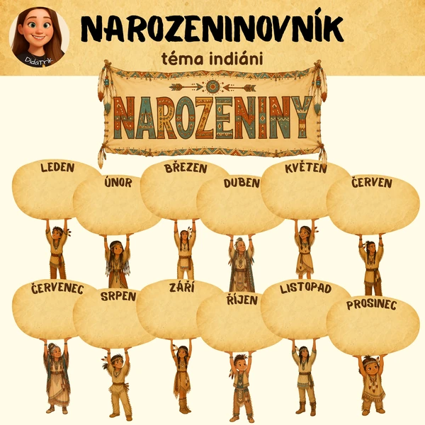 Narozeninovník - téma indiáni