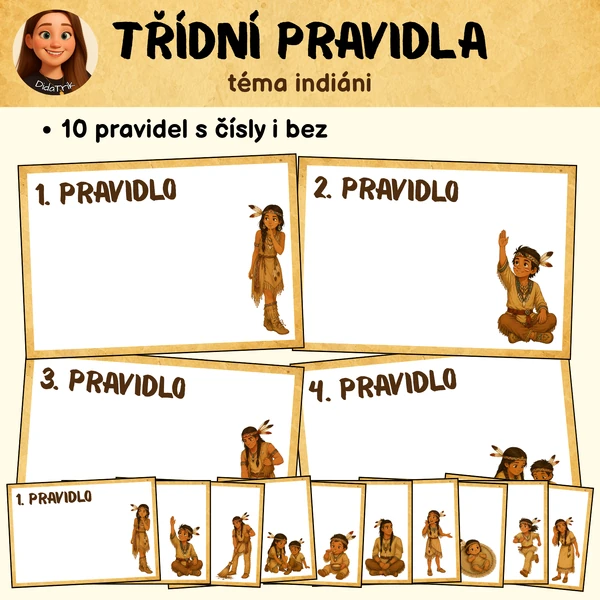 Třídní pravidla - téma indiáni