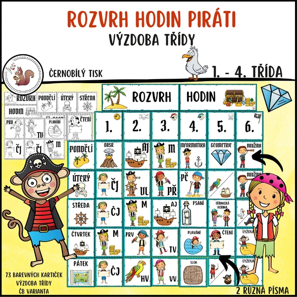 Rozvrh hodin piráti