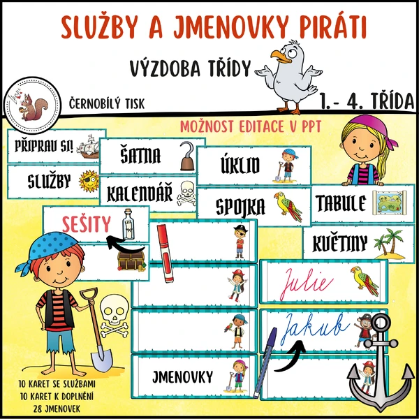 Služby a jmenovky piráti