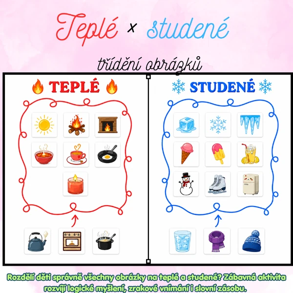 🌞 Teplé × studené – třídění obrázků❄️