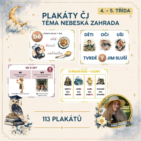 Plakáty do českého jazyka (4. - 5. třída) - nebeská zahrada