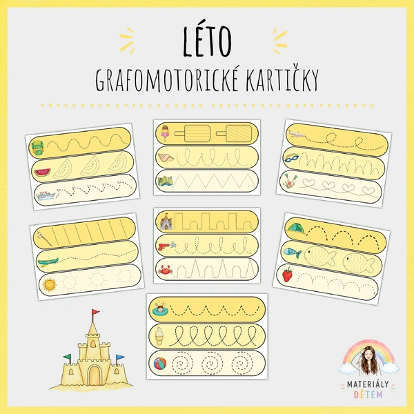 ☀️Grafomotorické kartičky - Léto☀️