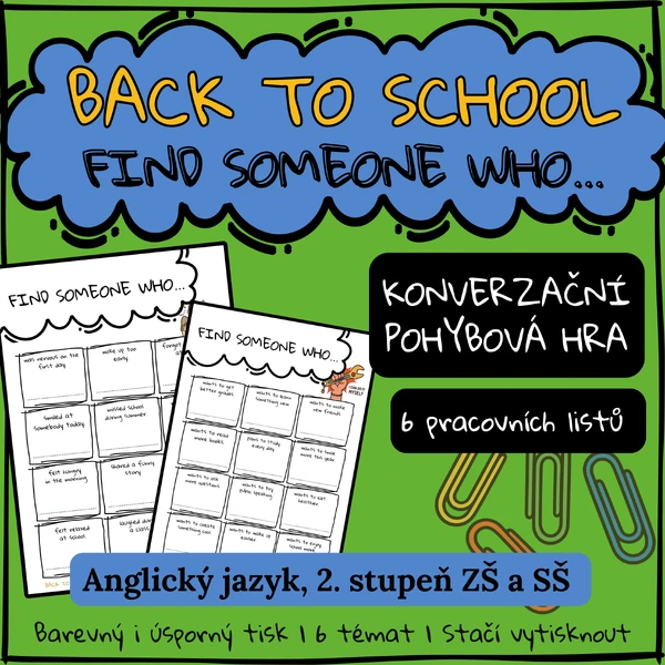 BACK TO SCHOOL Find Someone Who - Speaking & Movement Activity