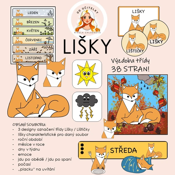 Lišky - výzdoba třídy