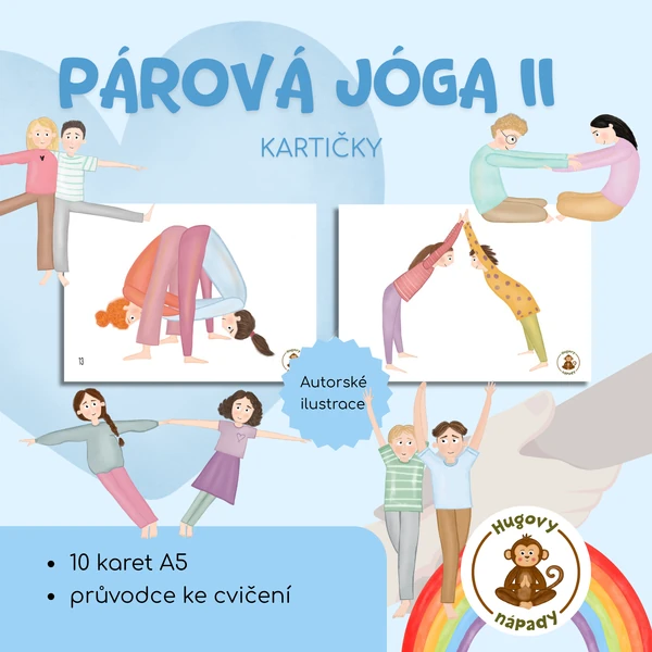 Párová jóga - kamarádská/partnerská/jóga/jógové kartičky/ve dvojicích 2