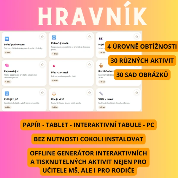 Hravník – generátor aktivit (nejen) pro MŠ