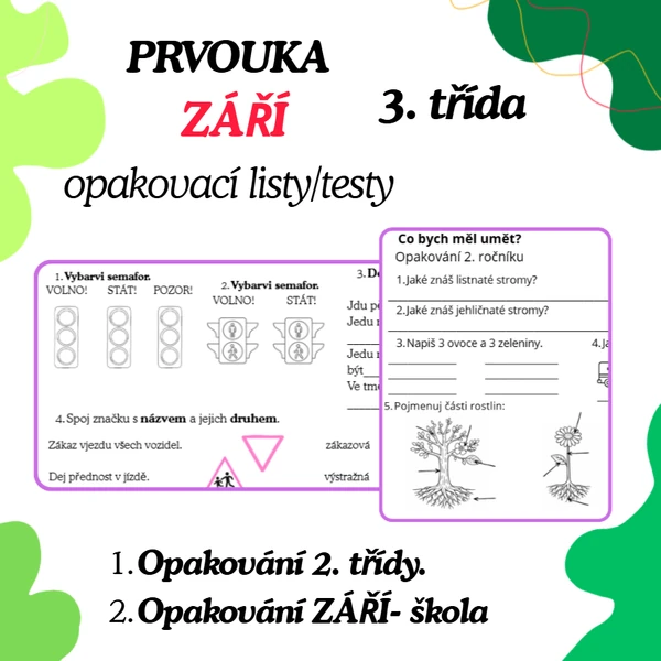 3. třída: Prvouka- ZÁŘÍ-pracovní listy/testy