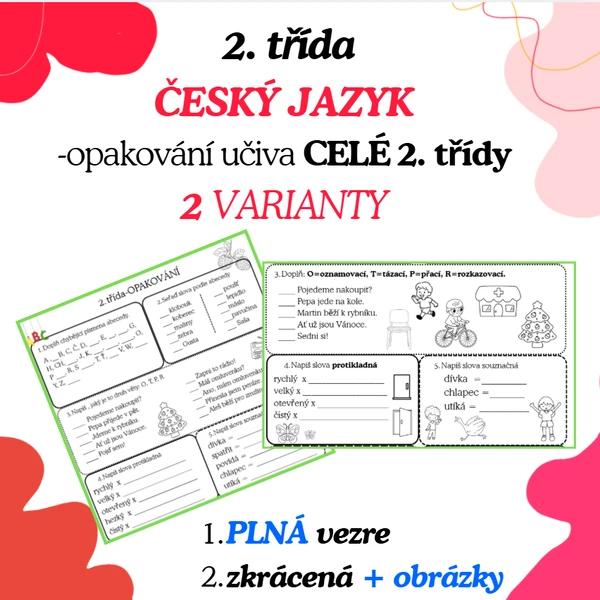 2. třída-Český jazyk- OPAKOVÁNÍ učiva celého šk. roku