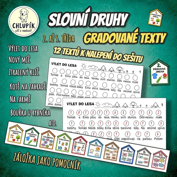 Slovní druhy - GRADOVANÉ TEXTY