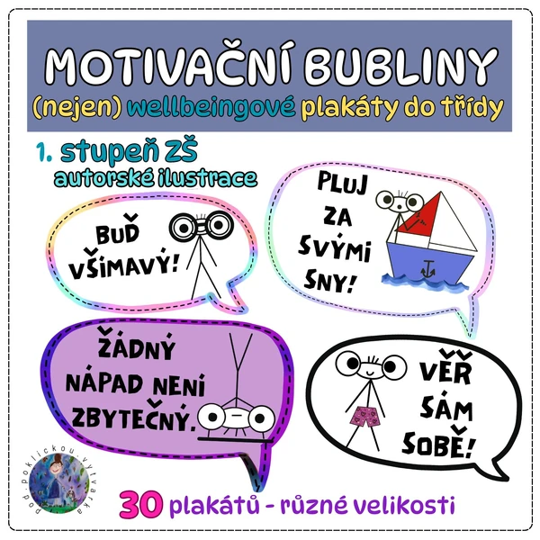 Motivační bubliny - (nejen) wellbeingové plakáty do třídy
