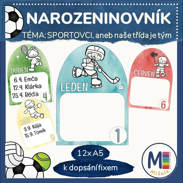 NAROZENINOVNÍK - Sportovci