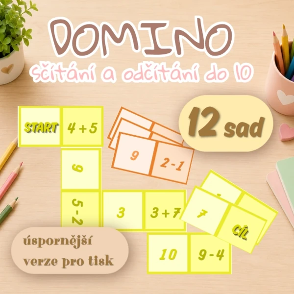 Domino - sčítání a odčítání do 10