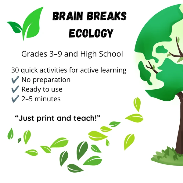 ENGLISH BRAIN BREAKS: ECOLOGY – 30 rychlých aktivit bez přípravy!