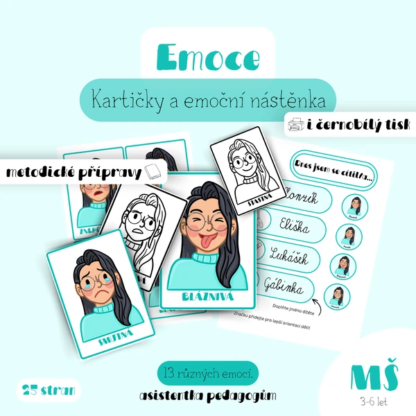 Emoce - Kartičky a emoční nástěnka