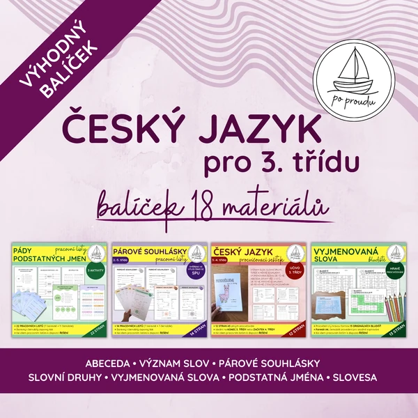 Český jazyk pro 3. třídu | zvýhodněný balíček 18 materiálů