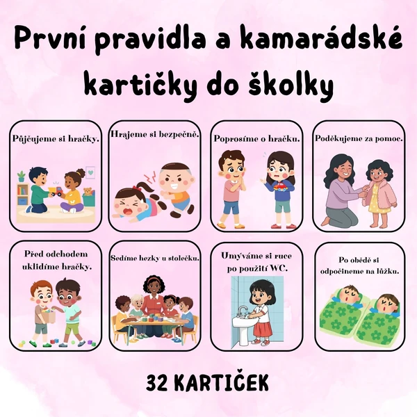 První pravidla a kamarádské kartičky do školky