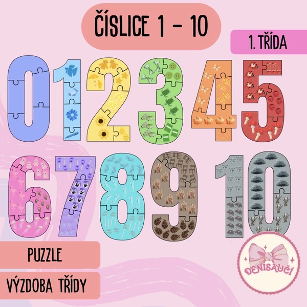 Číslice 1 - 10, puzzle