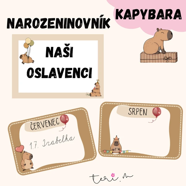 NAROZENINOVNÍK - téma KAPYBARA