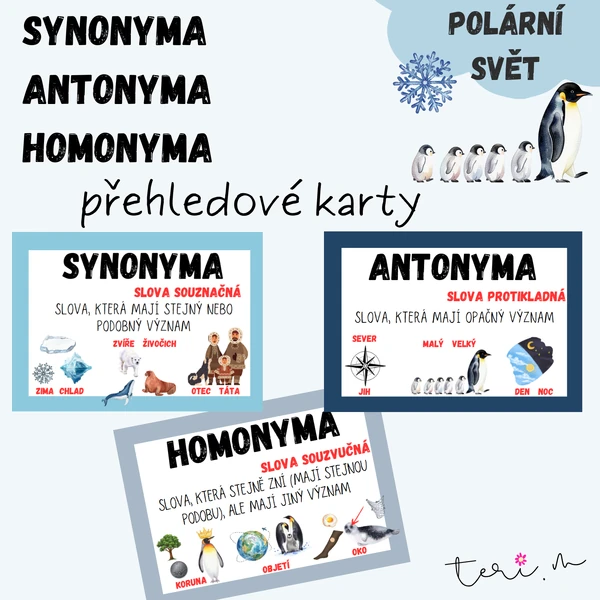 SYNONYMA, ANTONYMA, HOMONYMA - téma POLÁRNÍ SVĚT