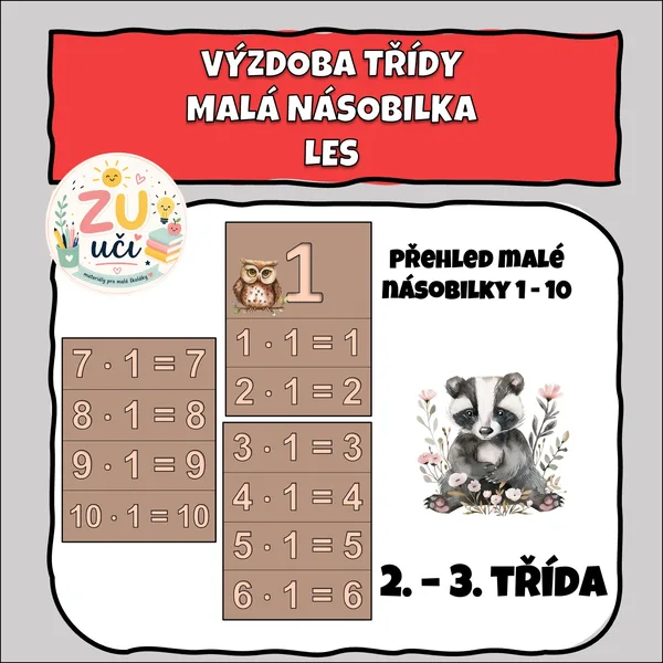 Výzdoba třídy - Malá násobilka - Les
