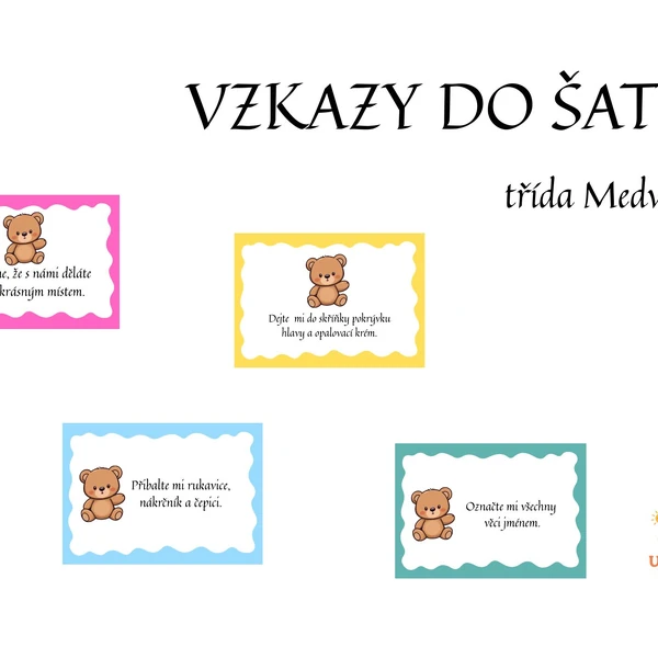 Vzkazy do šatny - třída Medvídci