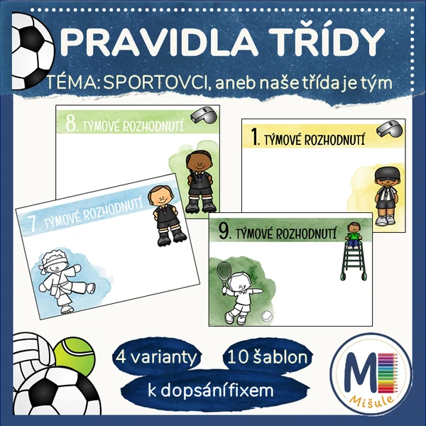 PRAVIDLA TŘÍDY - SPORTOVCI - aneb naše týmová rozhodnutí