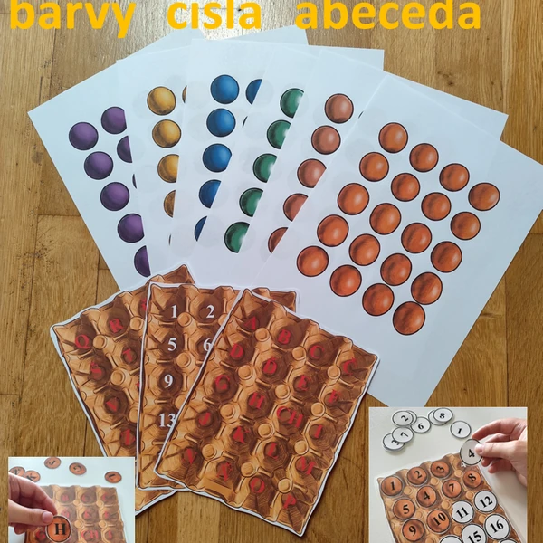 AKTIVITY S VAJÍČKY (barvy, čísla 1 - 20, abeceda)