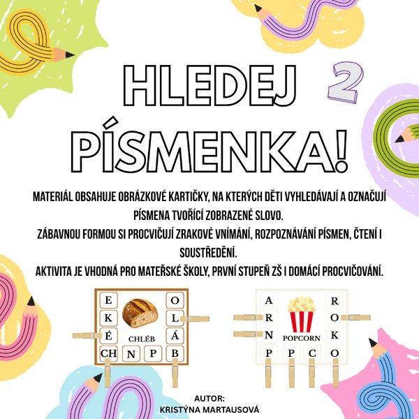 Hledej písmenka 2 - 100 obrázkových kartiček