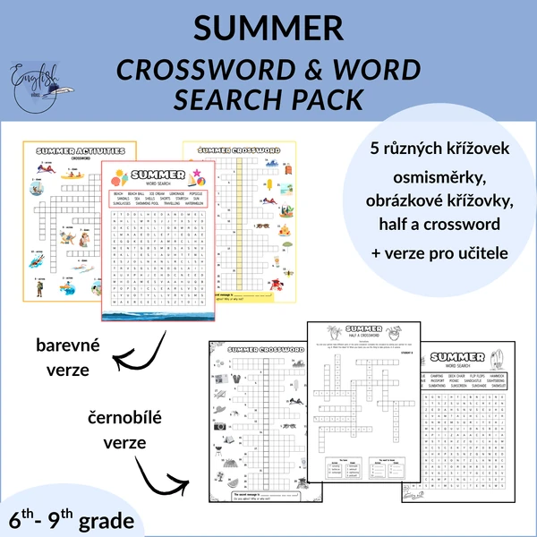 Summer Crossword & Word Search Pack