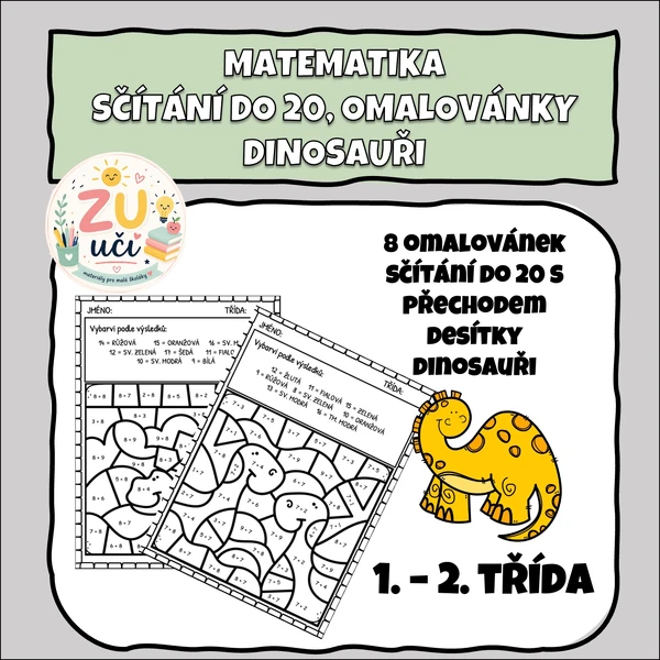 Omalovánky do 20 - Dinosauři