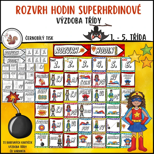 Rozvrh hodin superhrdinové