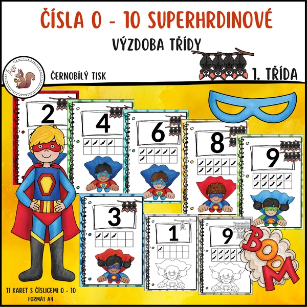 Čísla 0 - 10 superhrdinové
