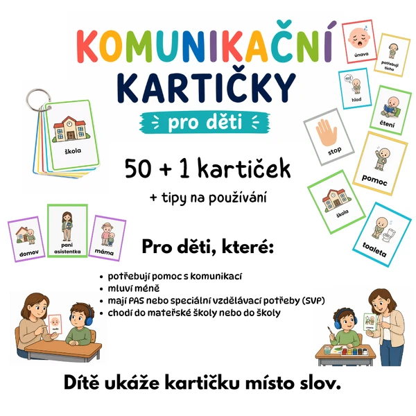 Komunikační kartičky pro děti (PAS) – emoce, potřeby, škola, rodina