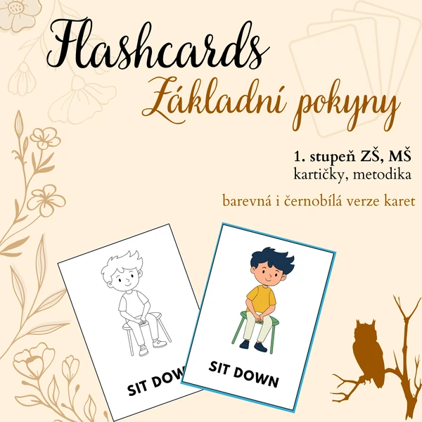 Anglické pokyny do výuky – Názorné kartičky