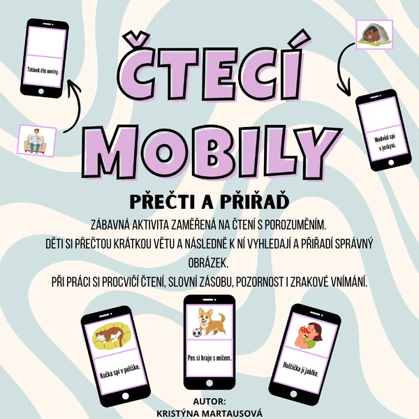 📱📖 ČTECÍ MOBILY – Přečti a přiřaď obrázek