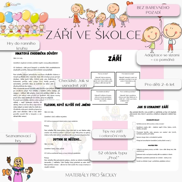 Září ve školce - bez barevného pozadí
