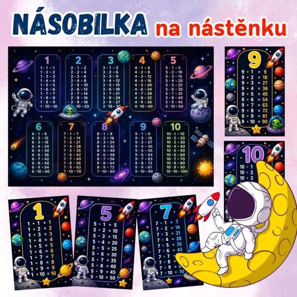 Malá násobilka, vesmír, násobilka na nástěnku