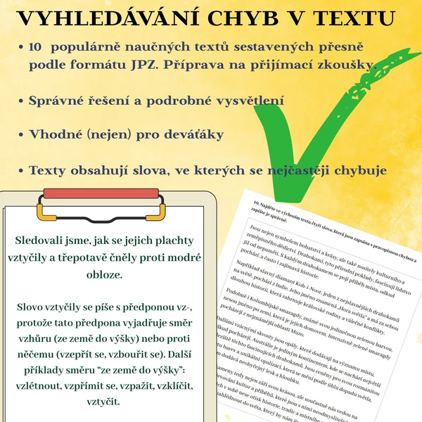 Hledání pravopisných chyb v textu: Příprava nejen na přijímací zkoušky