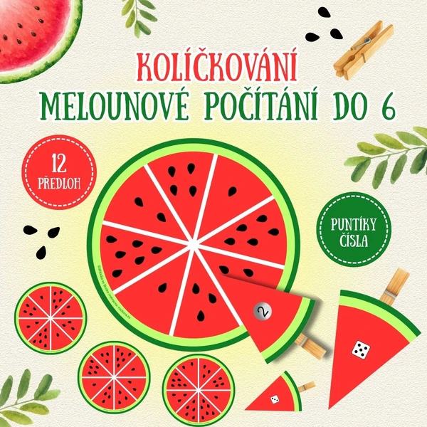 Kolíčkování: Melounové počítání do 6