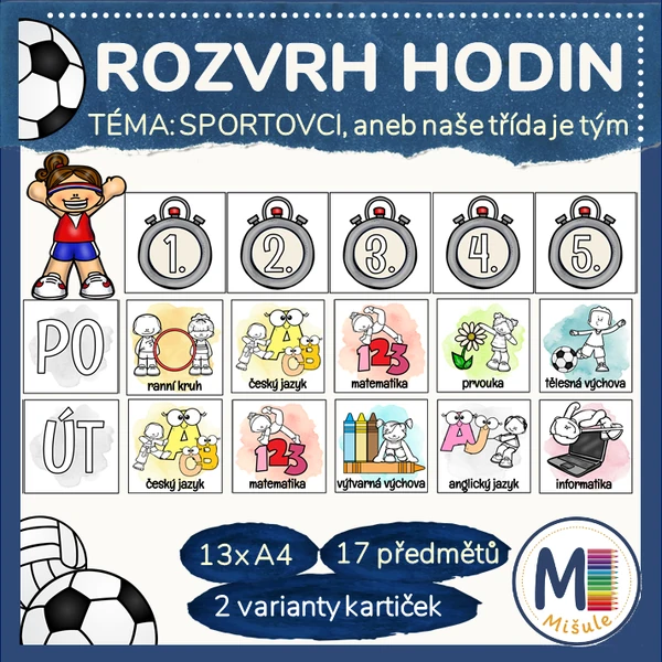 ROZVRH HODIN - VELKÝ - SPORTOVCI aneb naše třída je tým