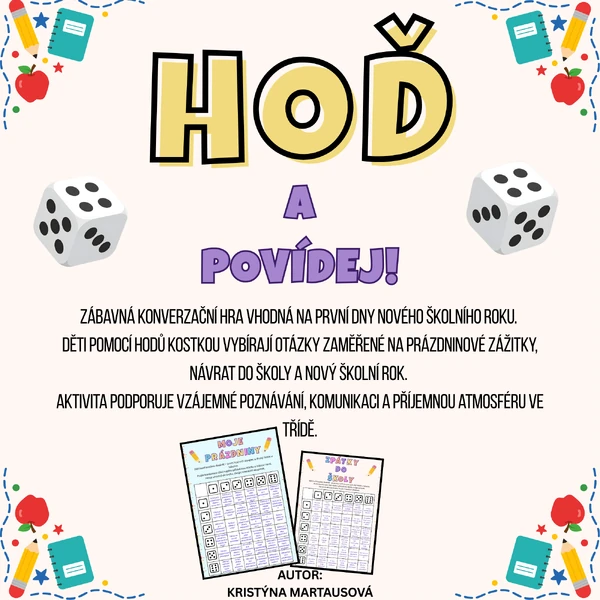 🎲💬 Hoď a povídej – Prázdniny a zpátky do školy