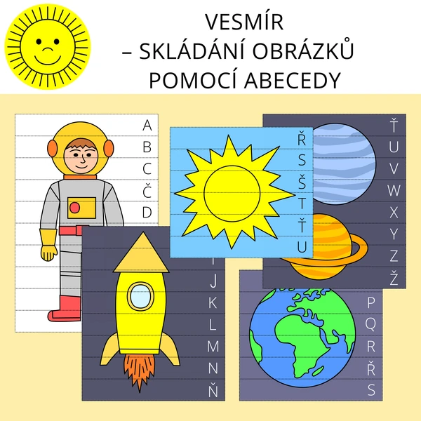 VESMÍR – SKLÁDÁNÍ OBRÁZKŮ POMOCÍ ABECEDY