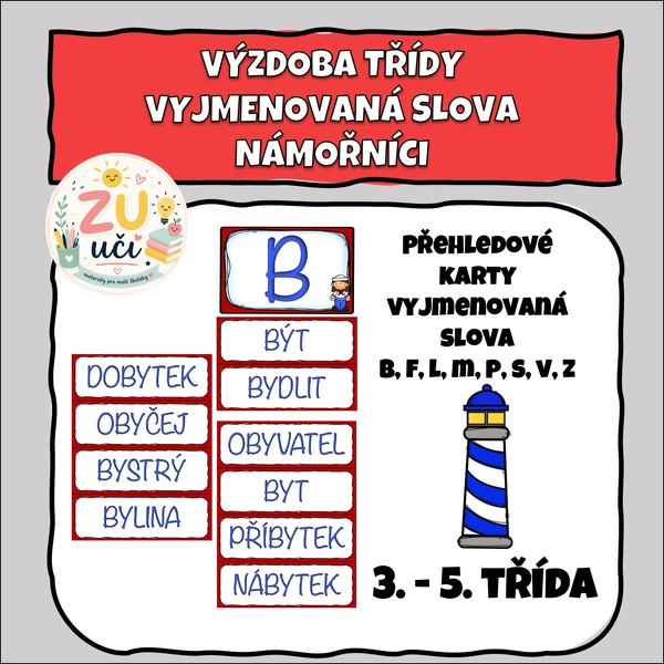 Výzdoba třídy - Vyjmenovaná slova - Námořníci