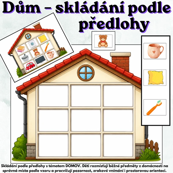 🏠 Dům – skládání podle předlohy