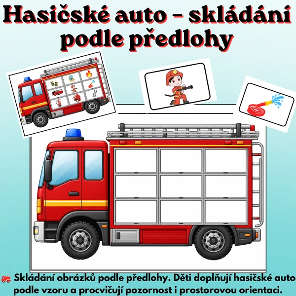 🚒 Hasičské auto – skládání podle předlohy