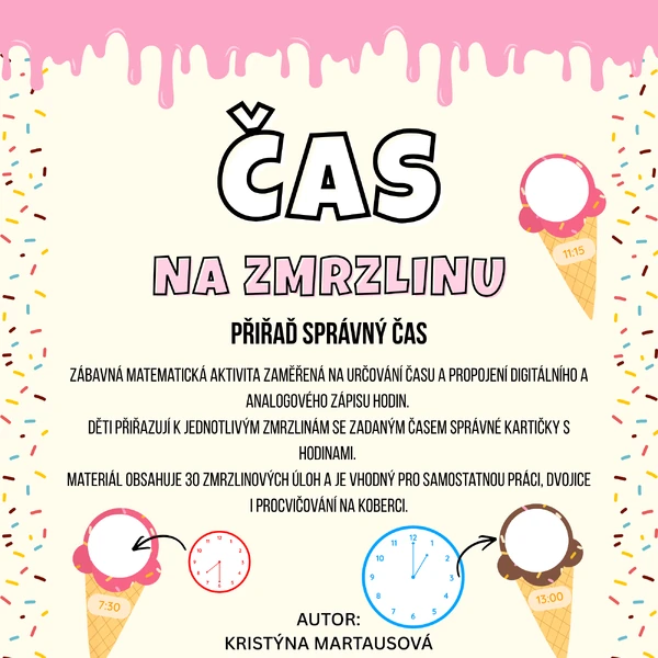 🍦🕒 Čas na zmrzlinu – Určujeme hodiny