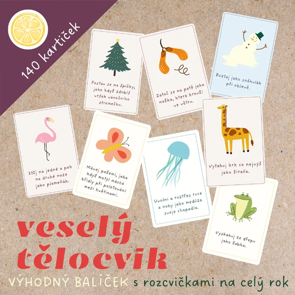 VESELÝ TĚLOCVIK - výhodný balíček pohybových kartiček